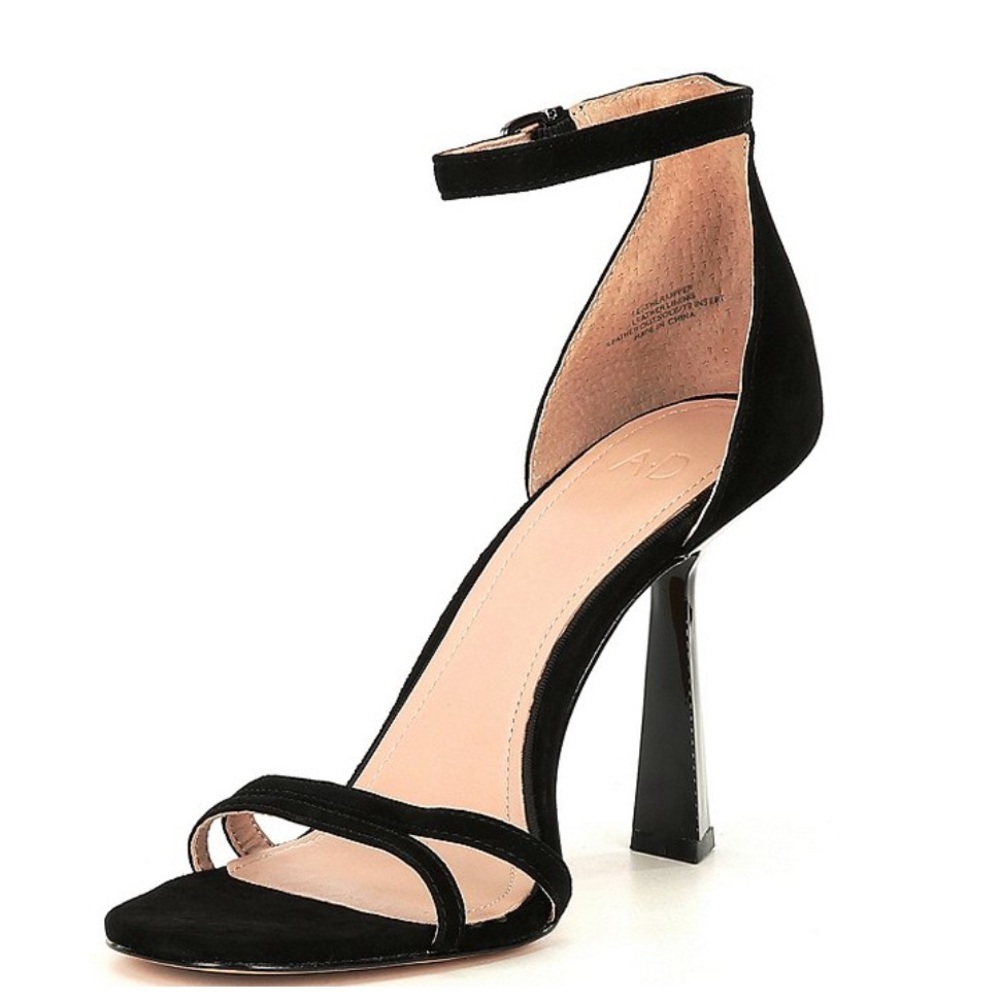 AD & Daughters Celina Suede Ankle Strap Sandals Black 8 1/2